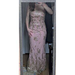 Minuet pink and glitter gold formal